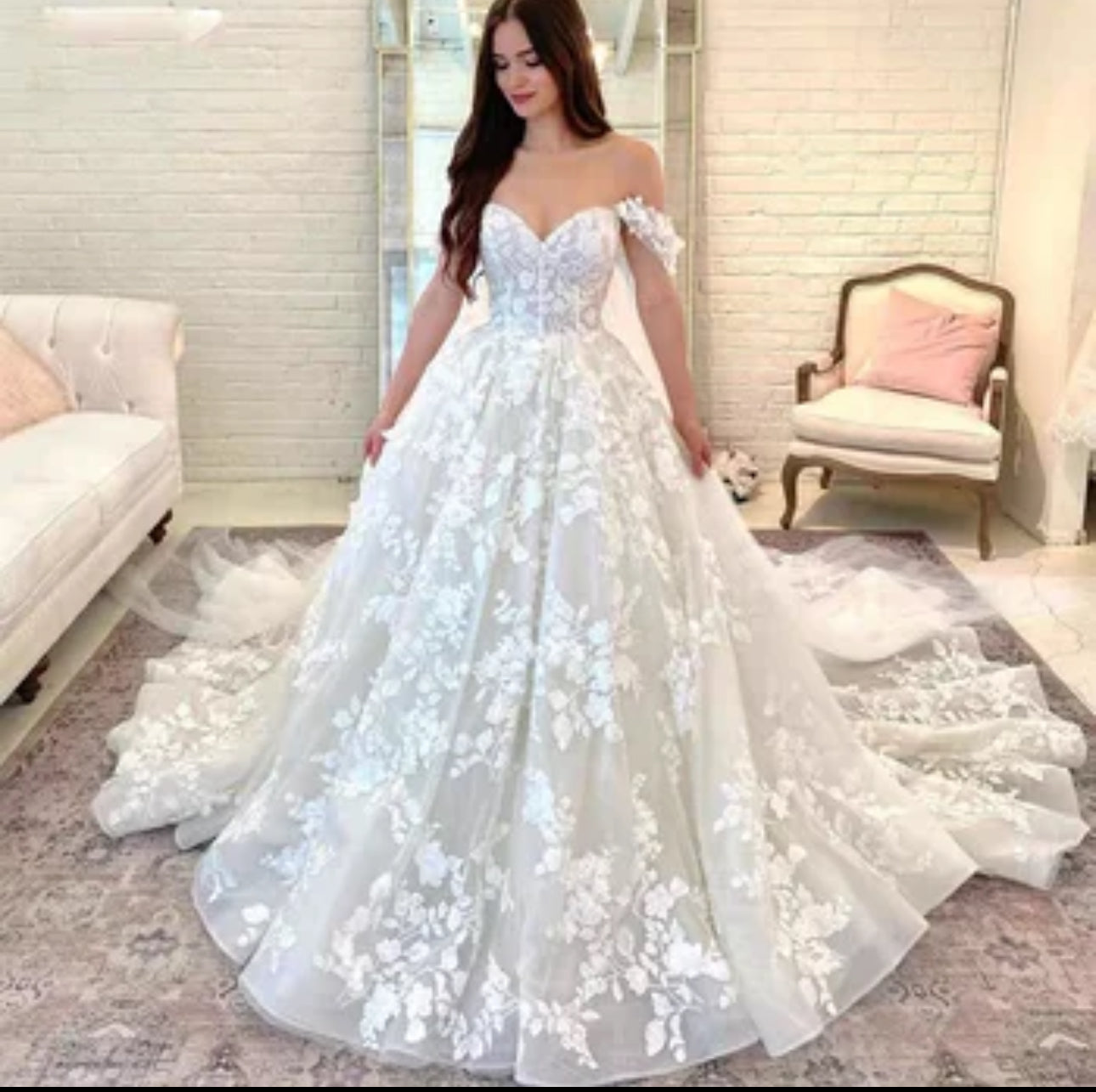 Elevate Your Wedding Day Look with Our Off the Shoulder Ball Gown