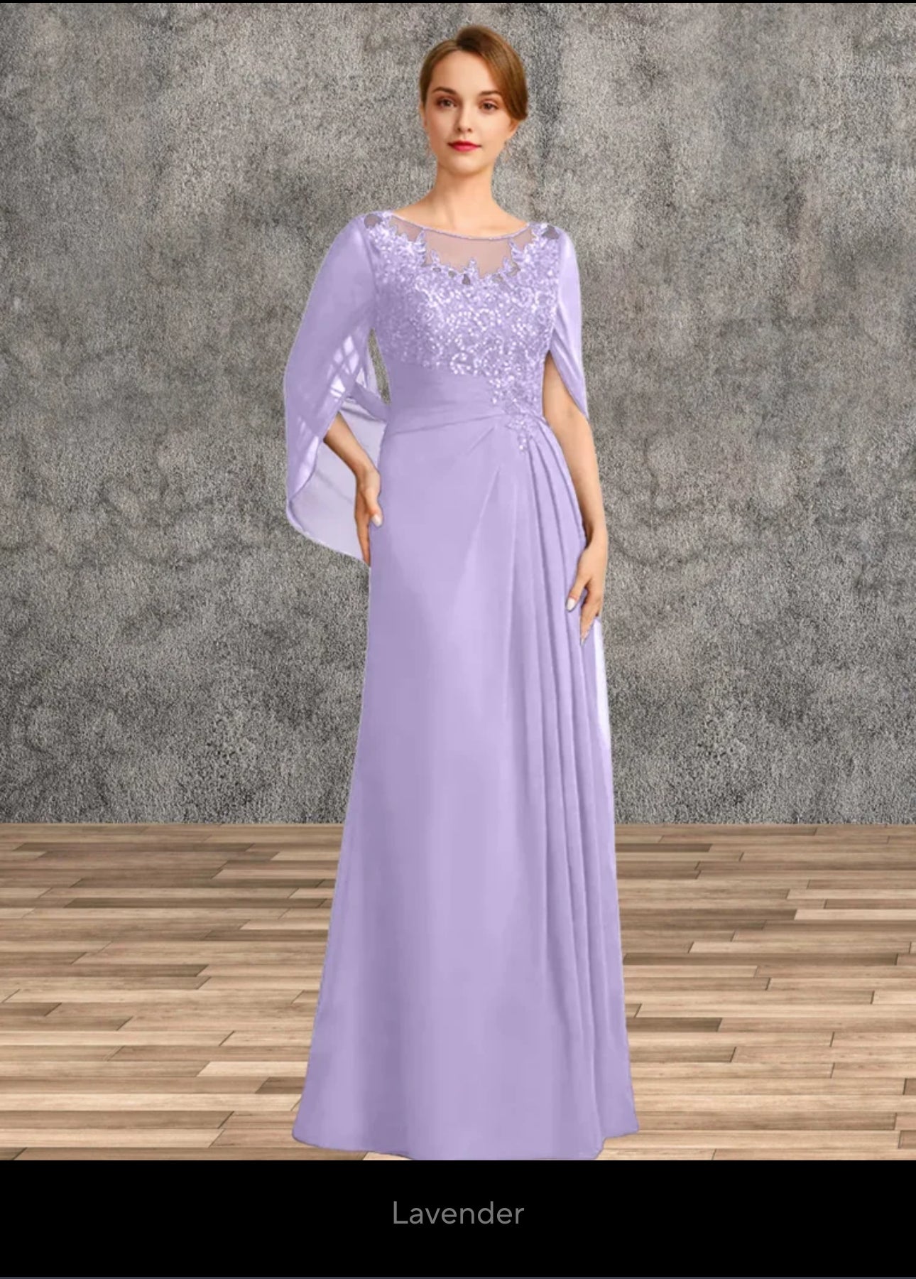 Sophisticated A-Line Ruched Chiffon & Beaded Lace Mother of the Bride Gown