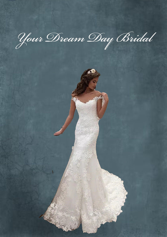 Cap Sleeve Illusion Mermaid Wedding Gown - Your Dream Day Bridal