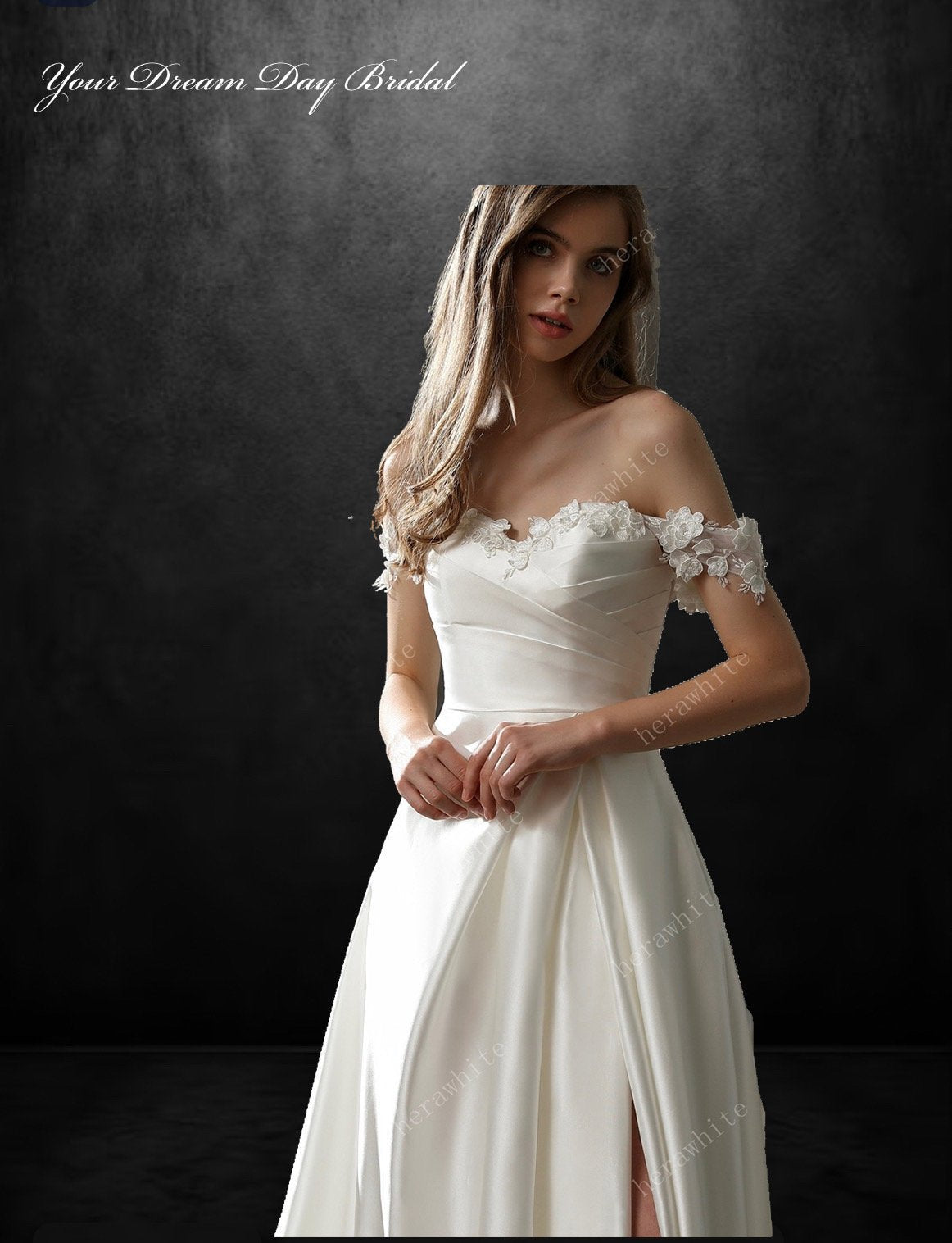 Elegance and Romance Combined: Sexy Satin 3d Flower Sweetheart Neckline ALine Wedding Gown - Your Dream Day Bridal