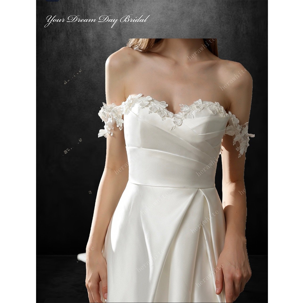 Elegance and Romance Combined: Sexy Satin 3d Flower Sweetheart Neckline ALine Wedding Gown - Your Dream Day Bridal