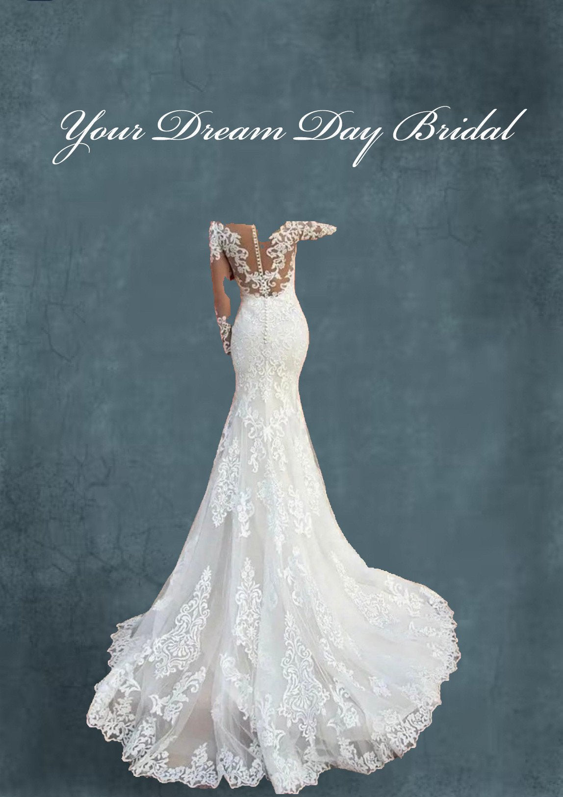 Elegant Long Sleeve Lace & Tulle Mermaid Wedding Gown - Your Dream Day Bridal