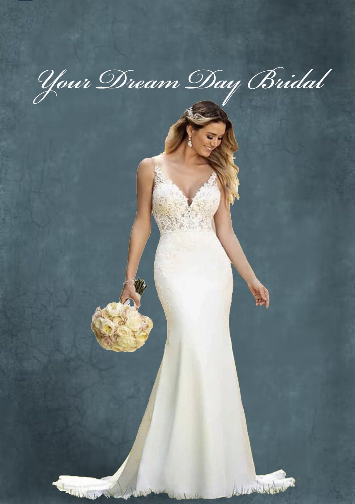 Exquisite Satin Sleeveless Mermaid Bridal Dress - Your Dream Day Bridal