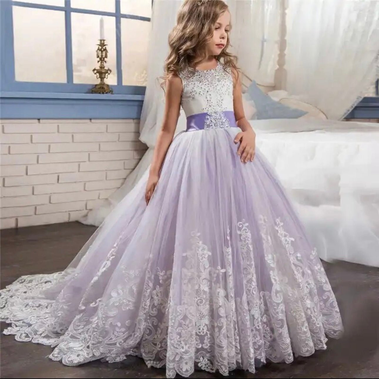 Gorgeous Flower Girl Dress with Train - Your Dream Day Bridal