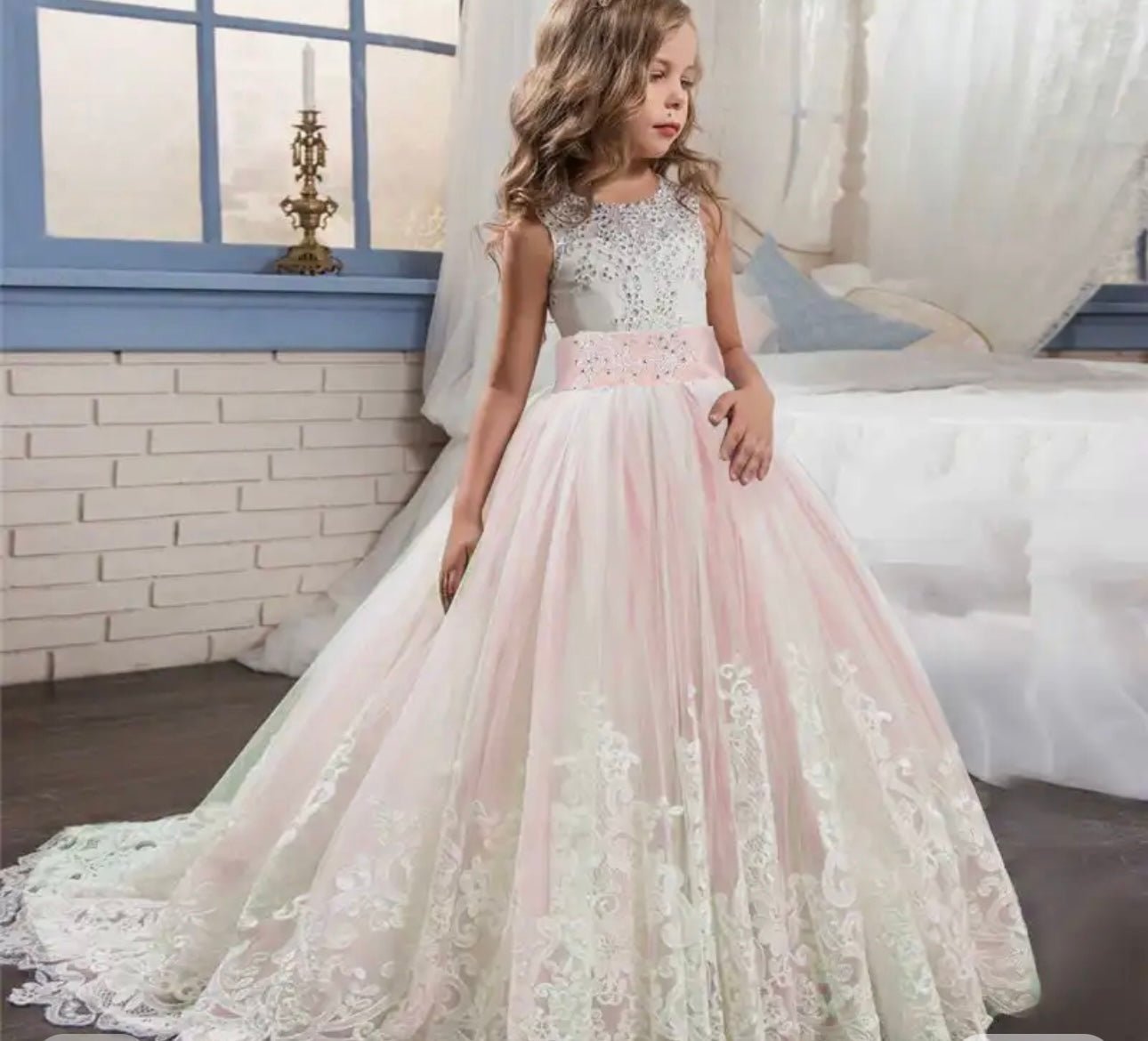 Gorgeous Flower Girl Dress with Train - Your Dream Day Bridal