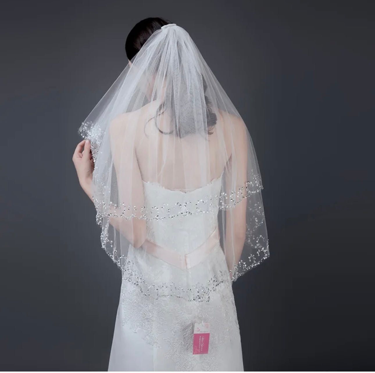 Handmade Two Layer Beaded Edge Veil - Your Dream Day Bridal