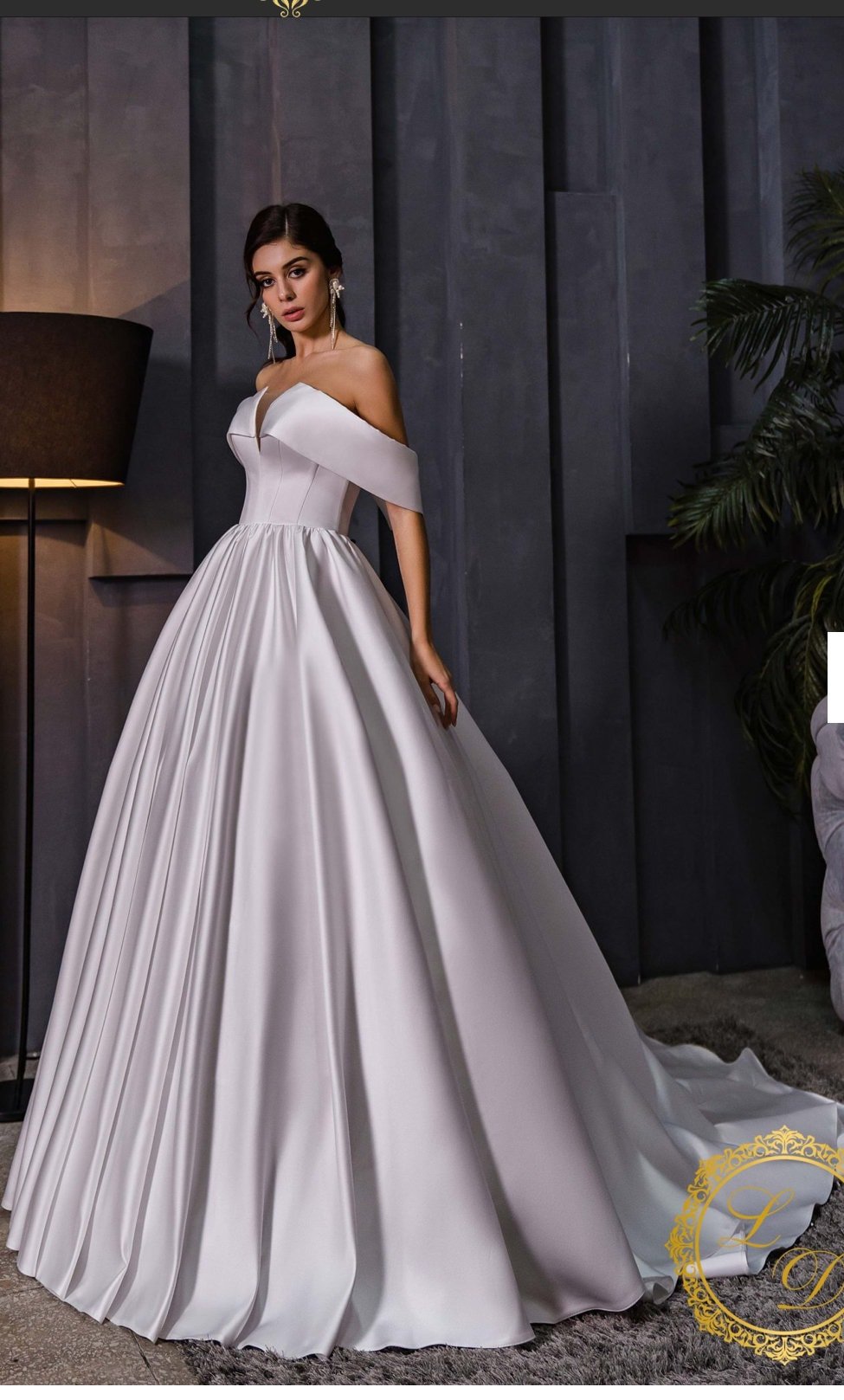 IN STOCK REDUCTION SALE! Introducing the Ultimate Off the Shoulder Satin Wedding Gown: Feel Like Royalty on Your Special Day! - Your Dream Day Bridal