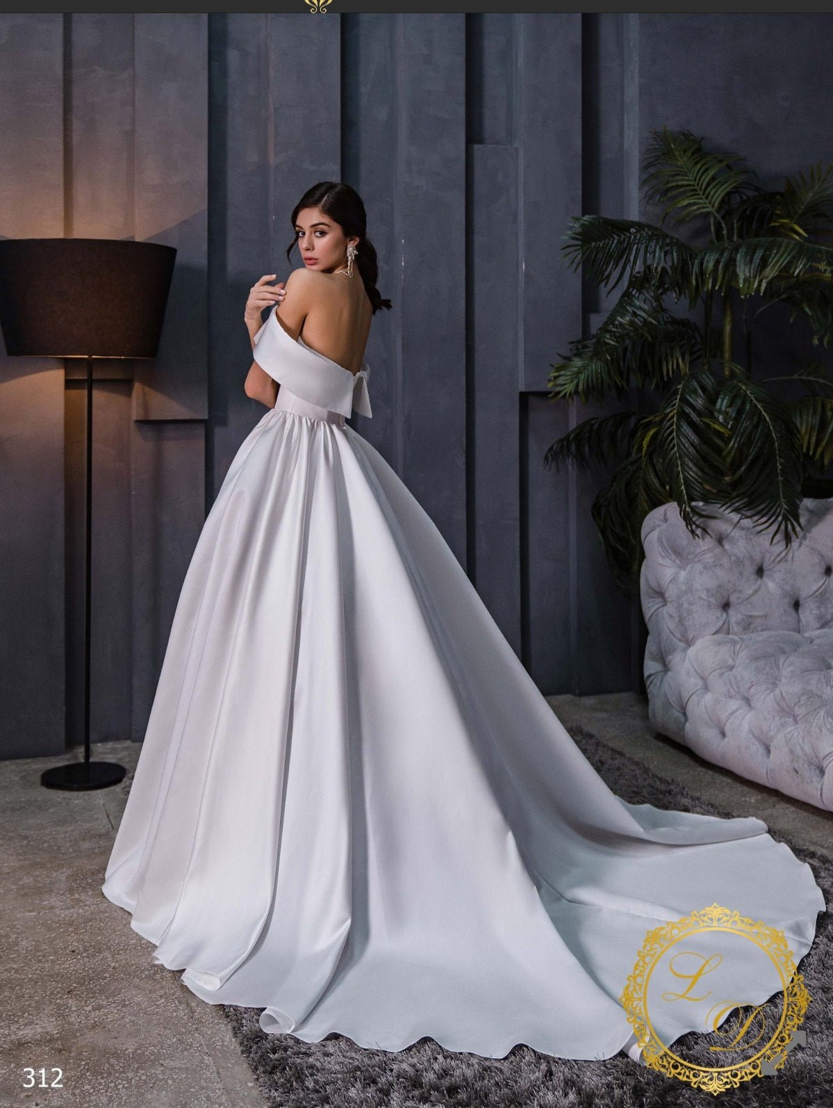 IN STOCK REDUCTION SALE! Introducing the Ultimate Off the Shoulder Satin Wedding Gown: Feel Like Royalty on Your Special Day! - Your Dream Day Bridal