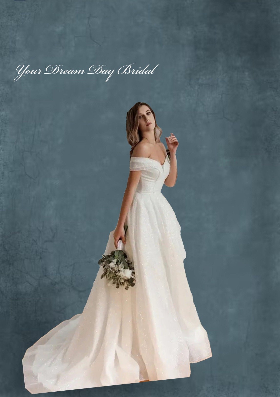 Off the Shoulder A - Line Beaded Lace Wedding Gown with Lace - Up Back - Your Dream Day Bridal