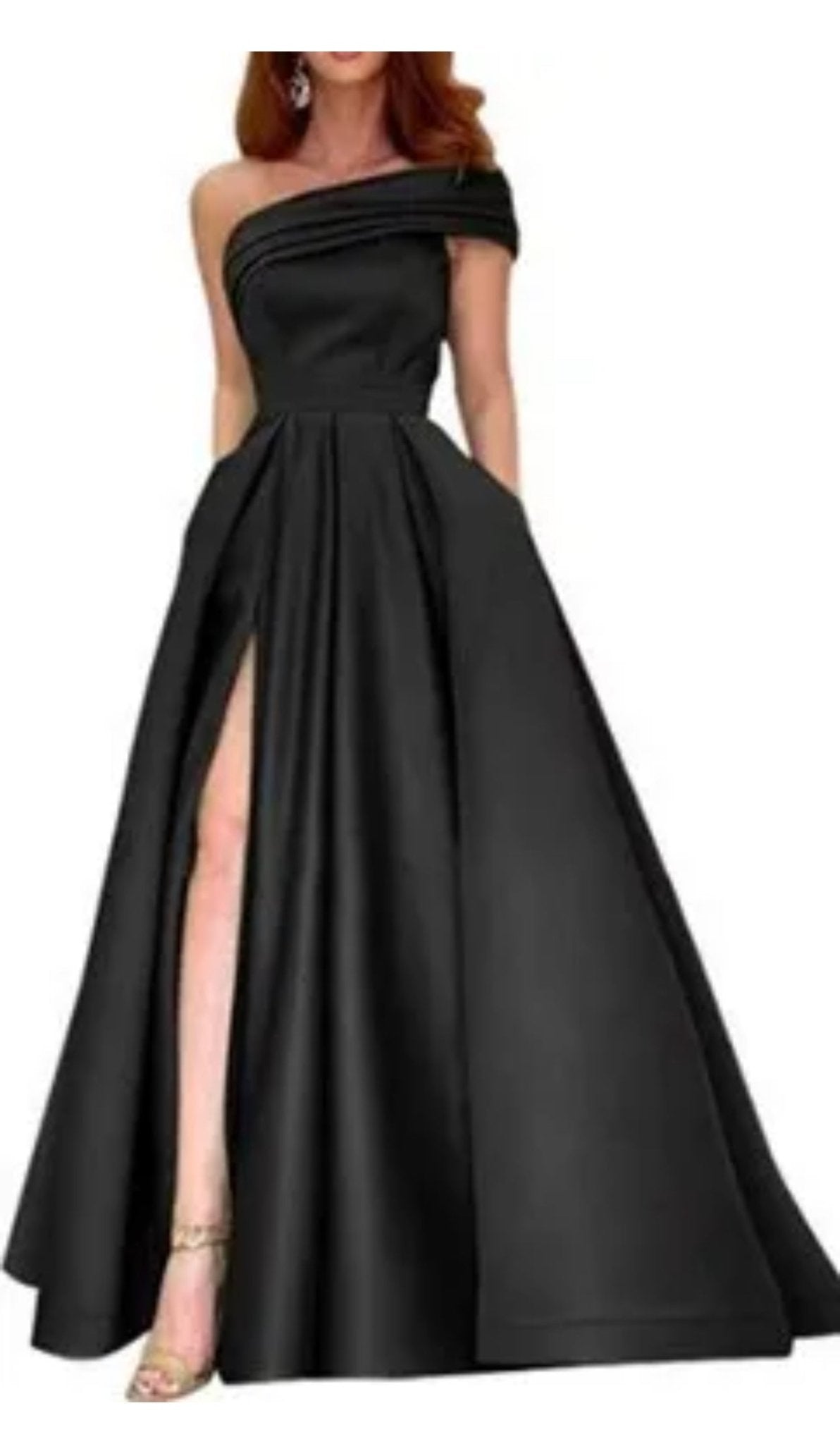 One Shoulder Sexy Slit Bridesmaid Gown - Your Dream Day Bridal