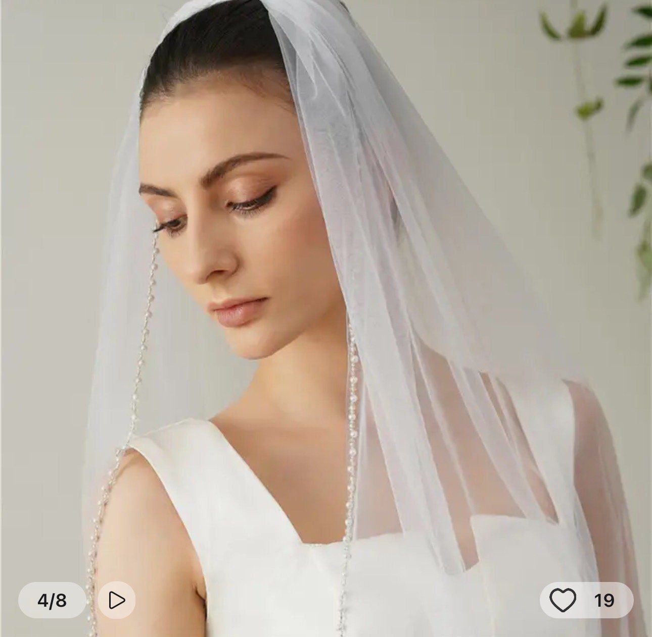 Pearls and Beaded Edge Tulle Bridal Veil - Your Dream Day Bridal