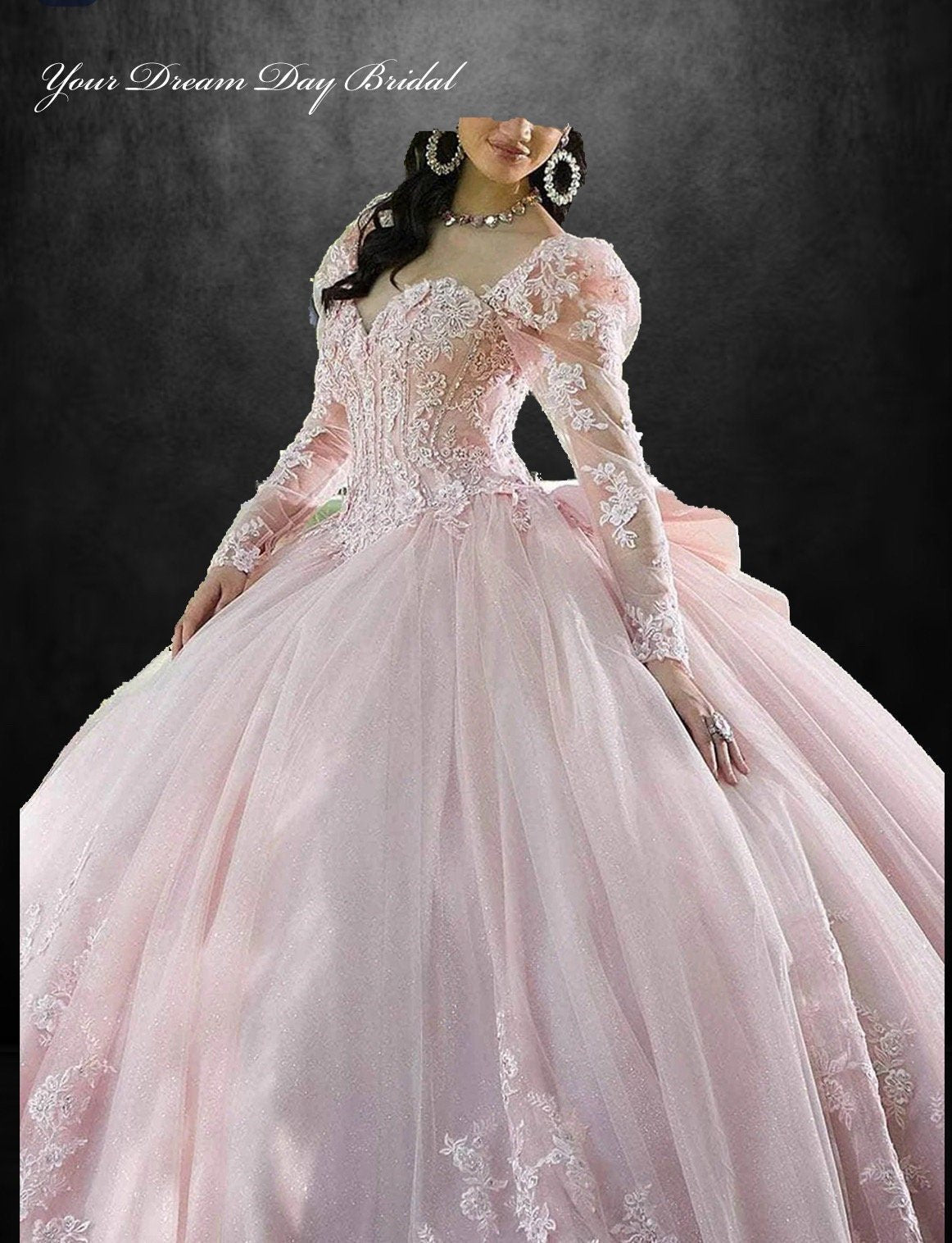 Princess Flower Quinceanera Dress with Tulle Lace Appliques - Your Dream Day Bridal