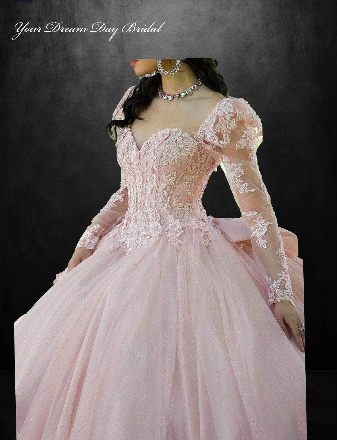 Princess Flower Quinceanera Dress with Tulle Lace Appliques - Your Dream Day Bridal