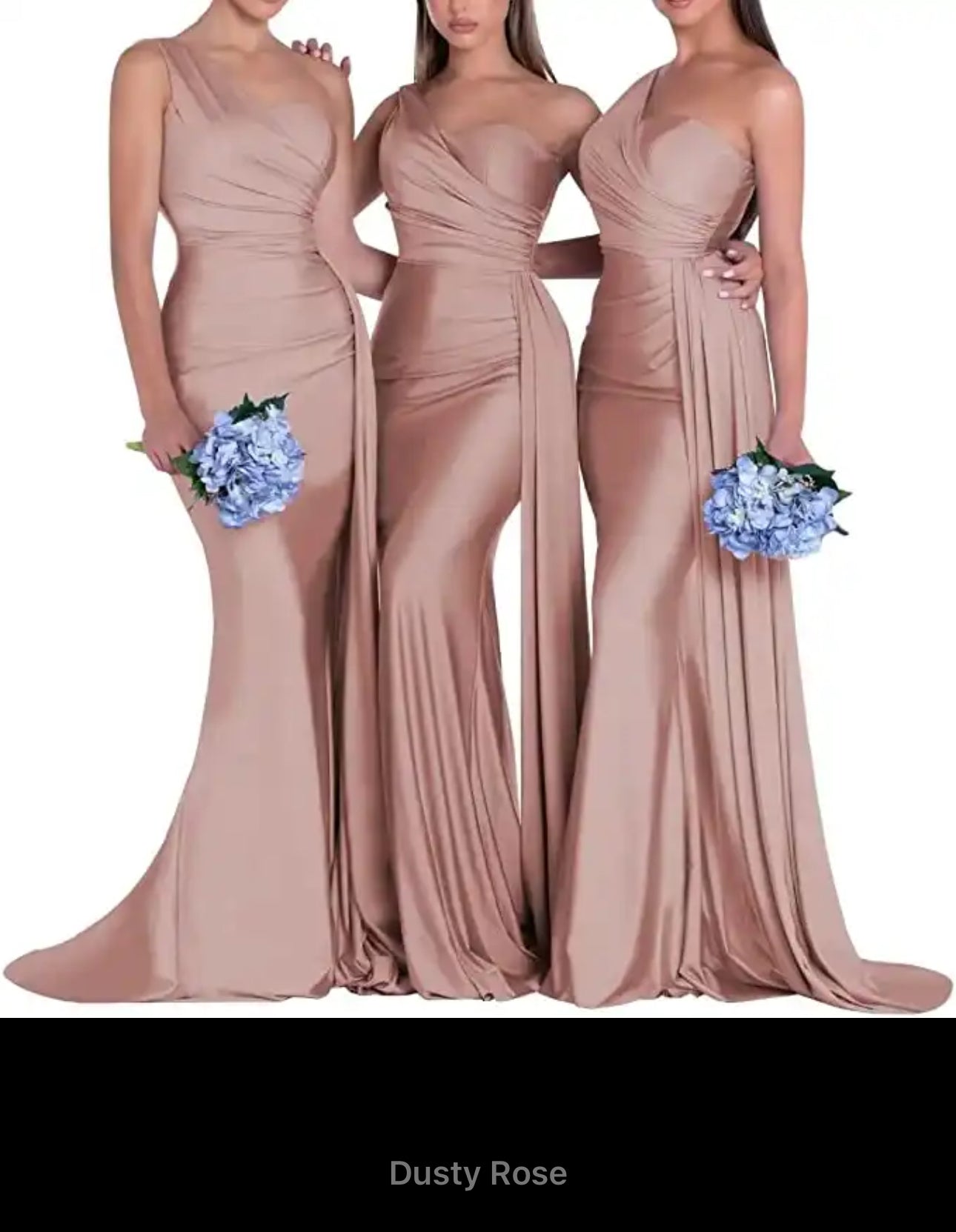 Satin Mermaid One Shoulder Bridesmaid Gown - Your Dream Day Bridal