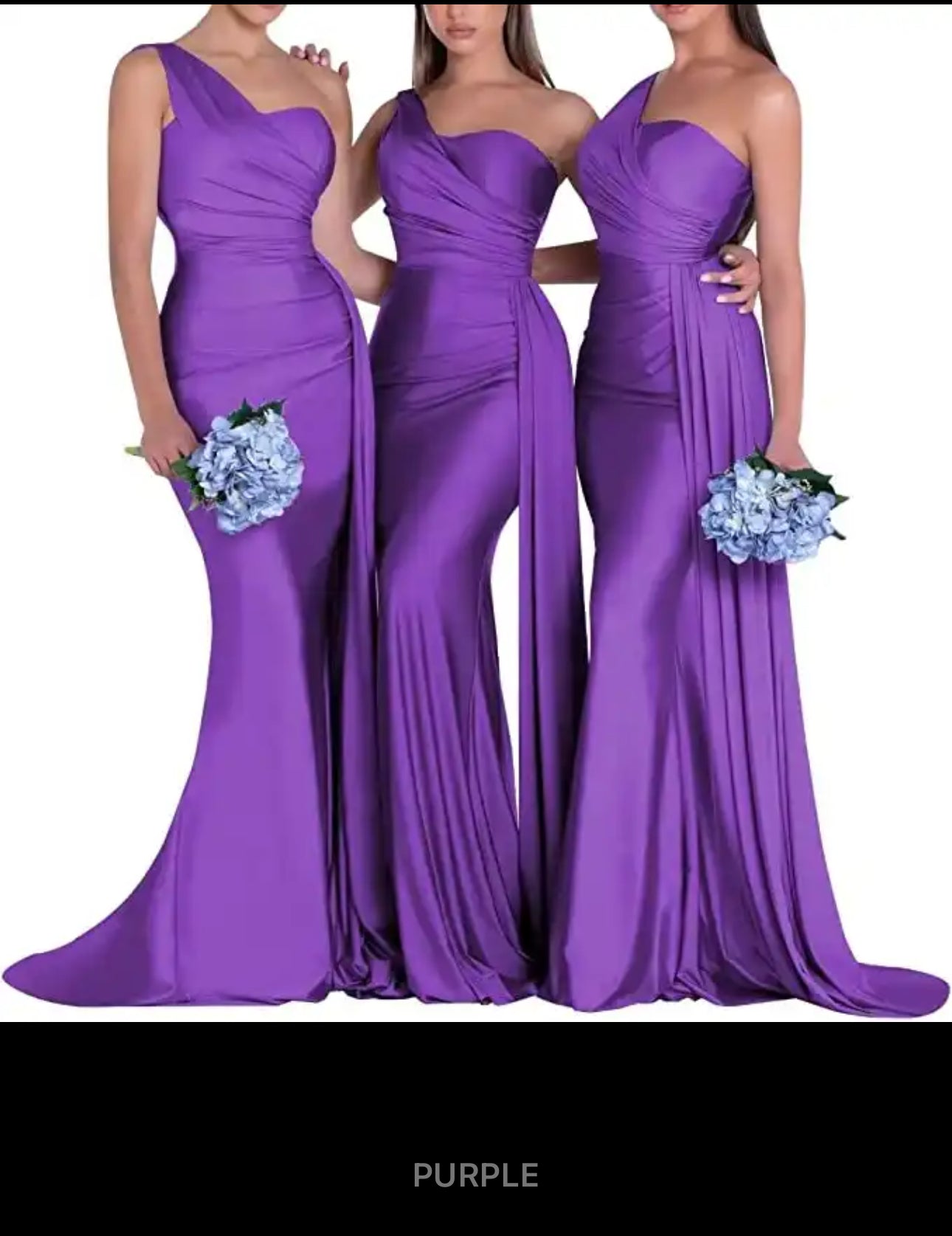 Satin Mermaid One Shoulder Bridesmaid Gown - Your Dream Day Bridal