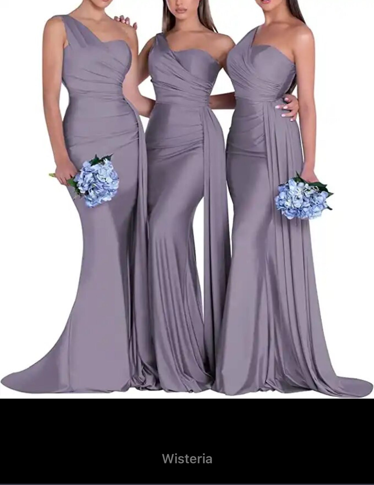 Satin Mermaid One Shoulder Bridesmaid Gown - Your Dream Day Bridal