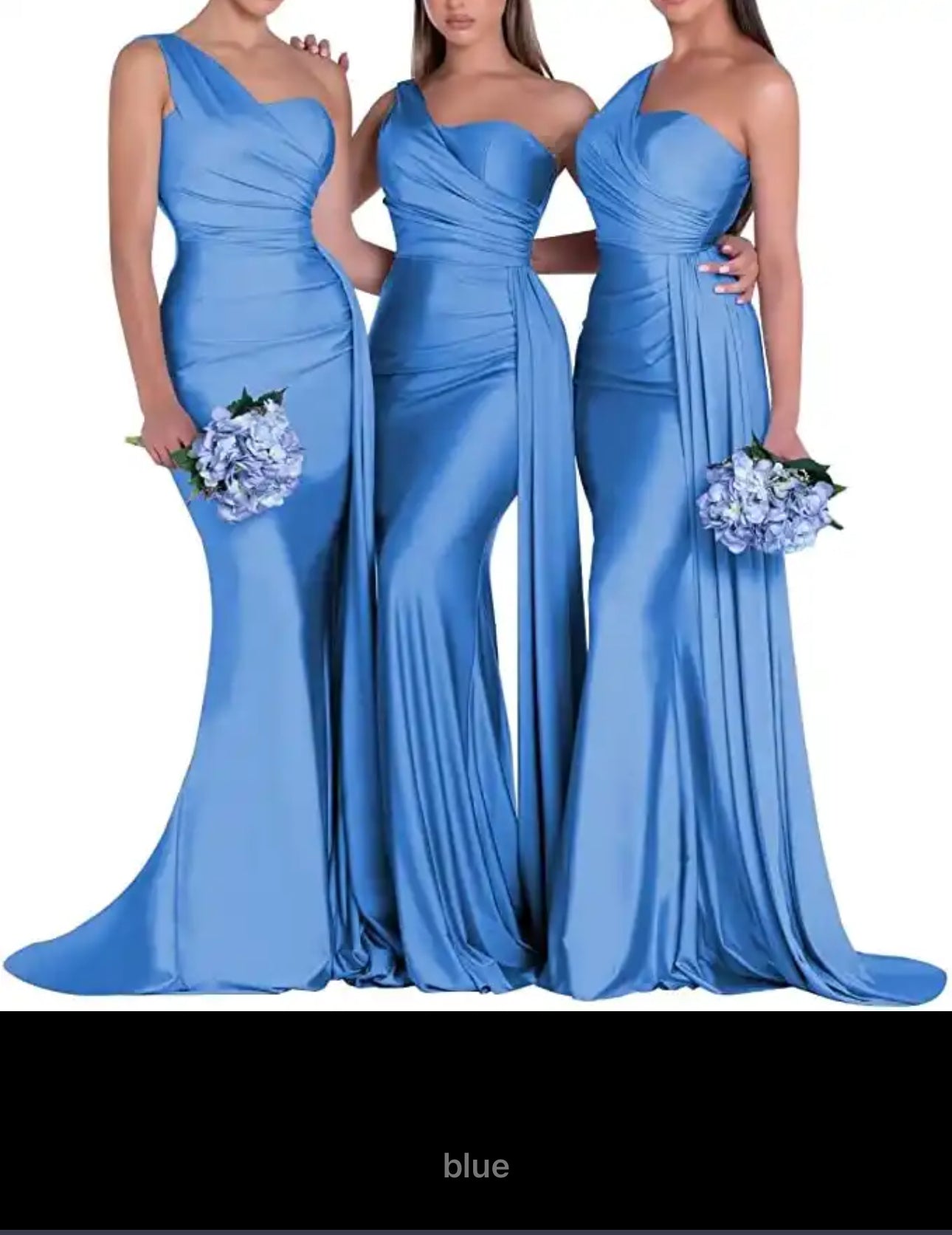 Satin Mermaid One Shoulder Bridesmaid Gown - Your Dream Day Bridal