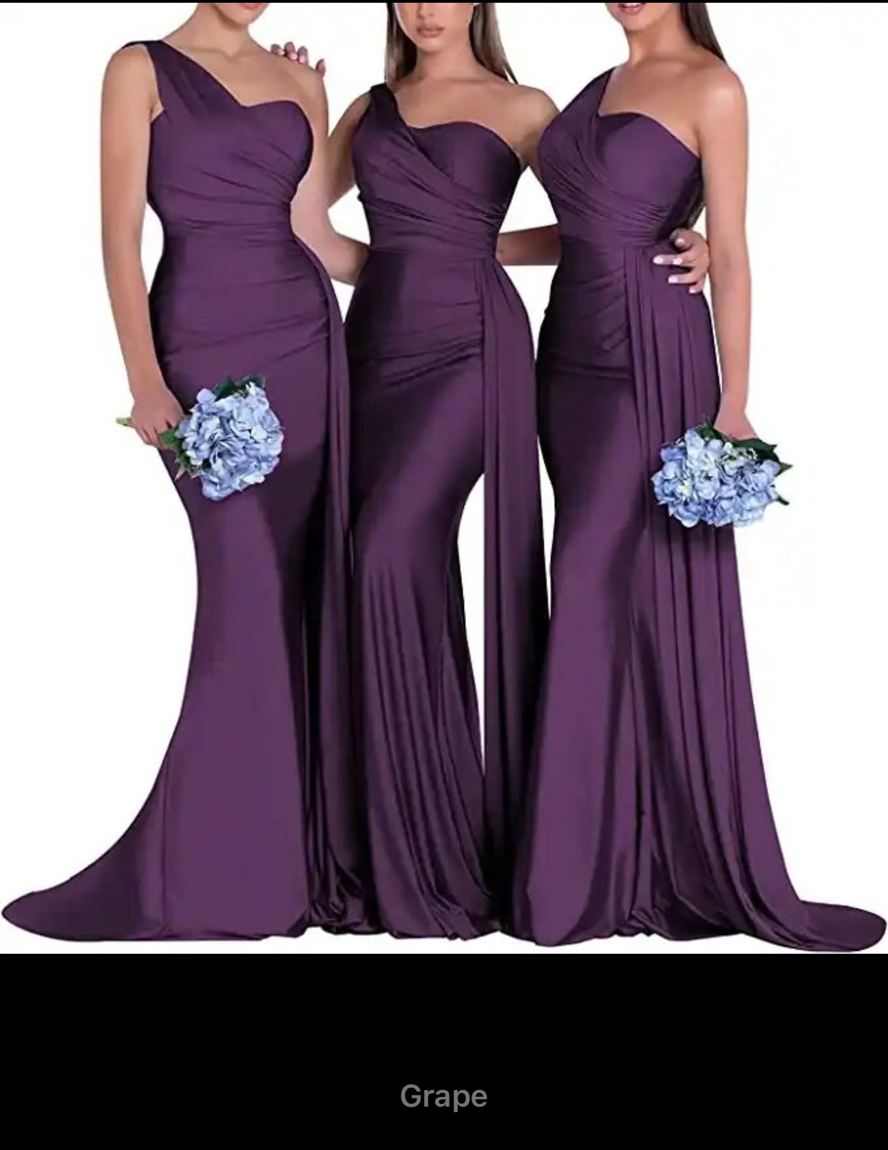 Satin Mermaid One Shoulder Bridesmaid Gown - Your Dream Day Bridal