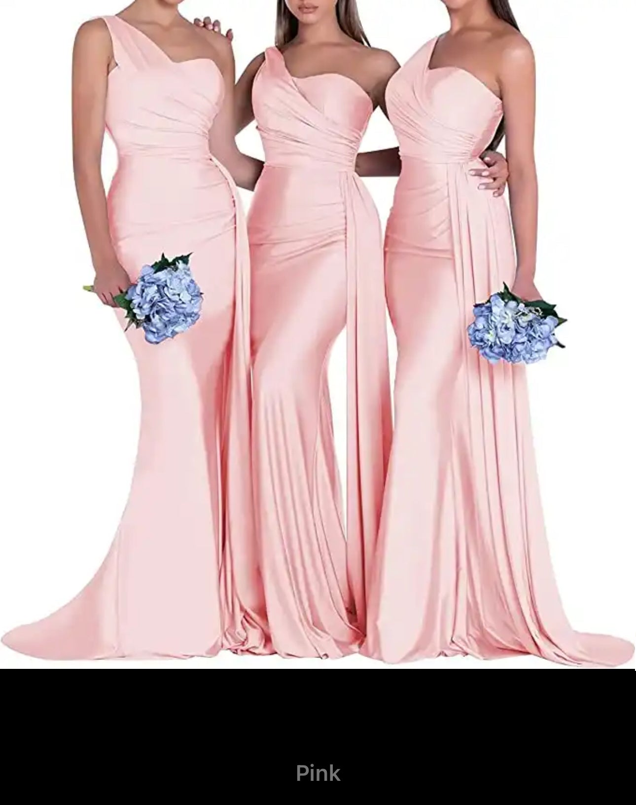 Satin Mermaid One Shoulder Bridesmaid Gown - Your Dream Day Bridal