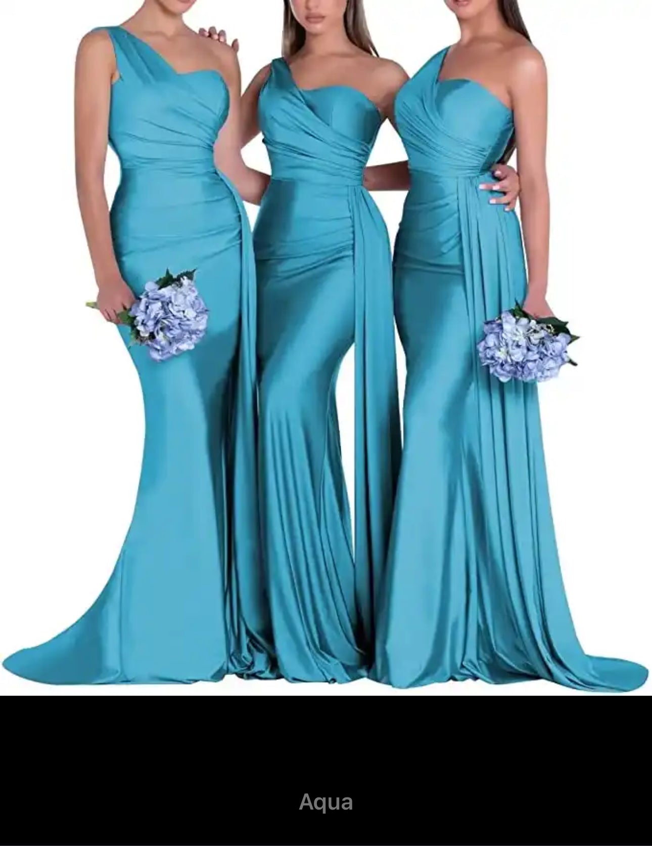 Satin Mermaid One Shoulder Bridesmaid Gown - Your Dream Day Bridal