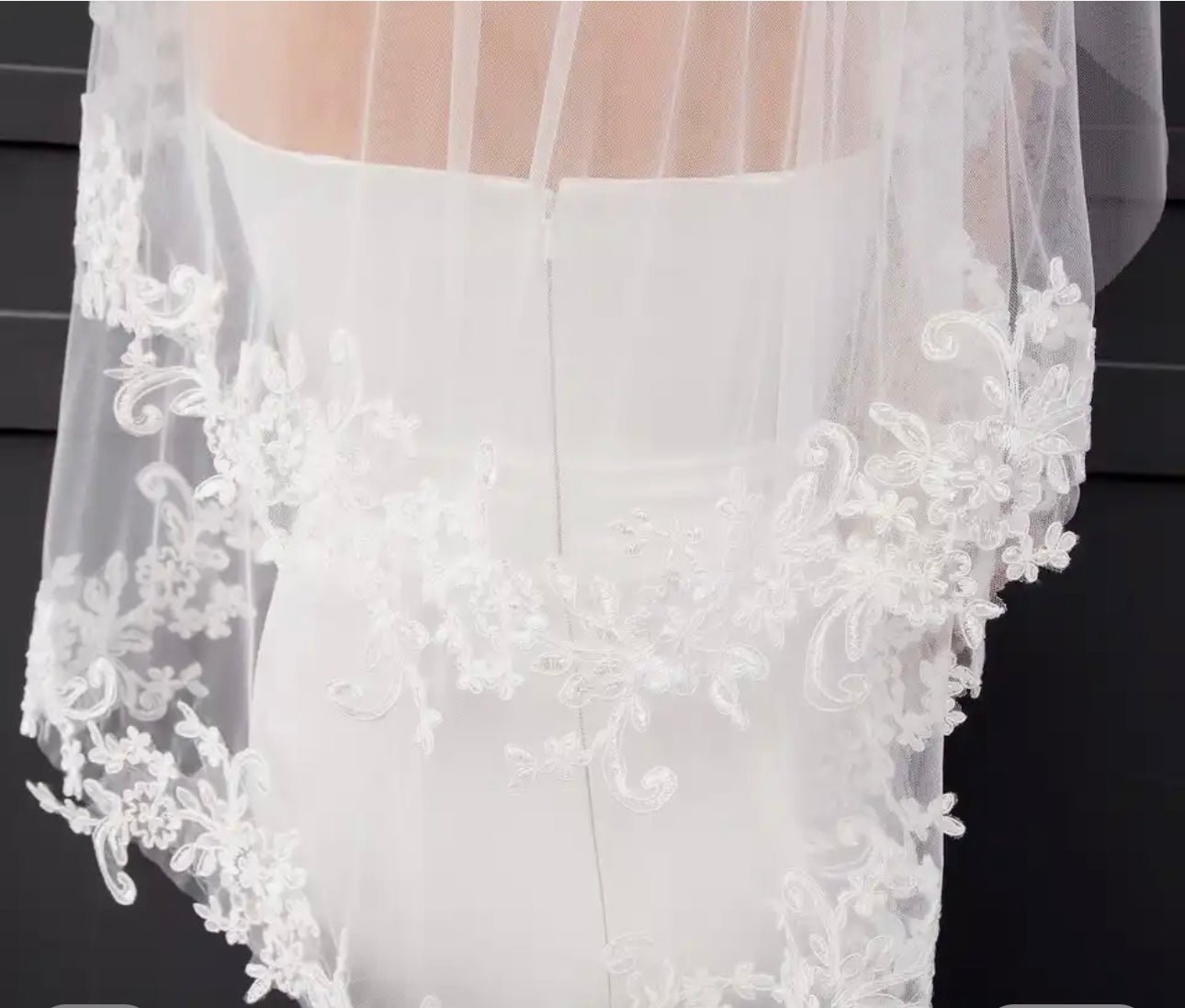 Two Tier Fingertip Length Lace Bridal Veil - Your Dream Day Bridal