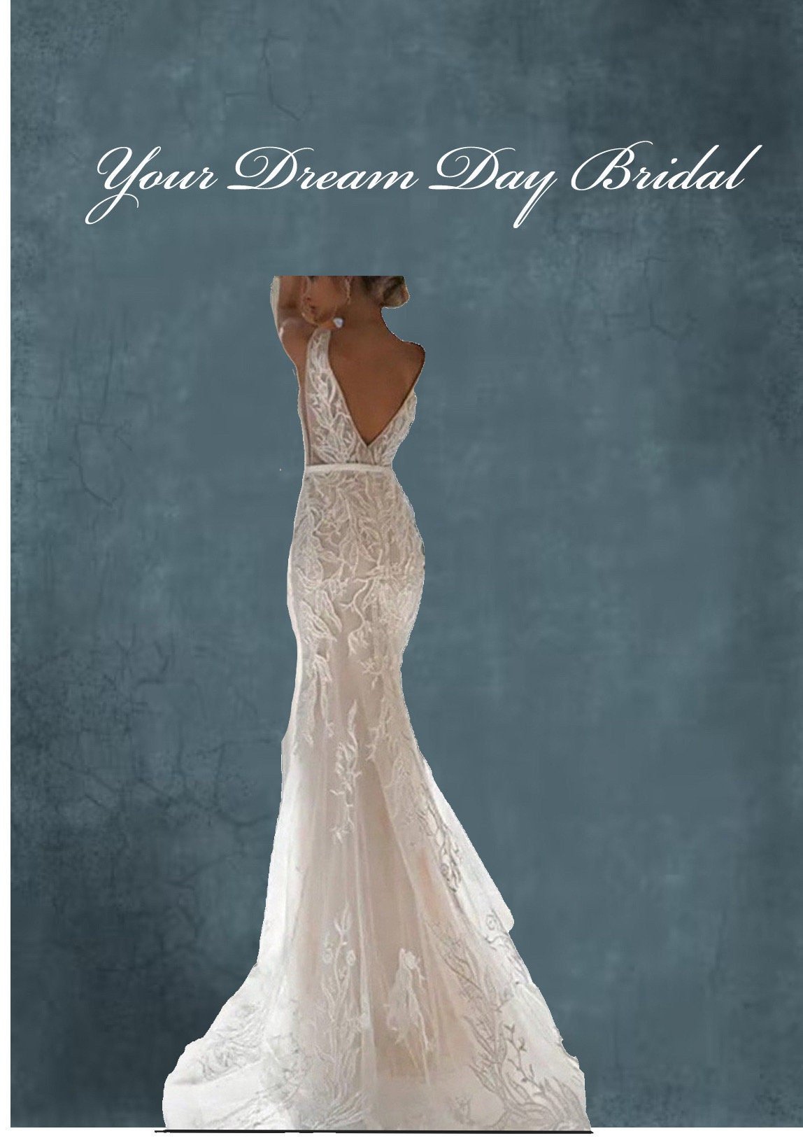 Vintage Backless Mermaid Sleeveless Wedding Gown with Lace Appliques - Your Dream Day Bridal